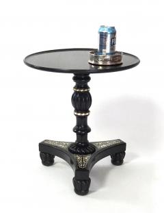 Anglo Indian Bone Inlaid Ebony Petite Occasional Table or Stand - 2900912