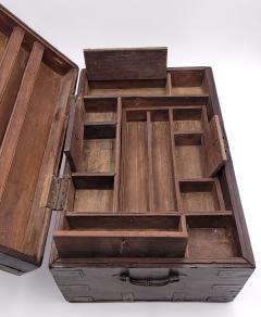 Anglo Indian Campaign Box with Brass Strapping circa 1870 - 2692255