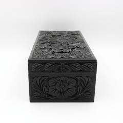 Anglo Indian Carved Ebony Glove Box Mid 19th Century - 4462235