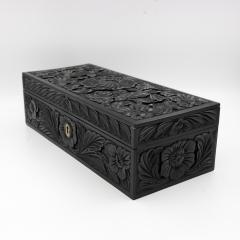 Anglo Indian Carved Ebony Glove Box Mid 19th Century - 4462236