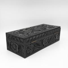 Anglo Indian Carved Ebony Glove Box Mid 19th Century - 4462237