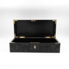 Anglo Indian Carved Ebony Glove Box Mid 19th Century - 4462240