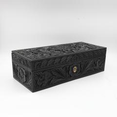 Anglo Indian Carved Ebony Glove Box Mid 19th Century - 4462242