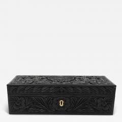 Anglo Indian Carved Ebony Glove Box Mid 19th Century - 4463881