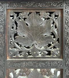 Anglo Indian Carved Pierced Inlaid Folding Campaign Tables Pair - 4147093