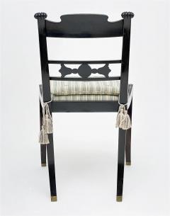 Anglo Indian Carved Solid Ebony Klismos Chairs Set of Six Ceylon Circa 1830 - 3113143