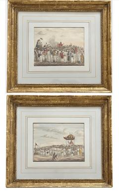 Anglo Indian Company School Suttee Watercolour Paintings Set of Two circa 1810 - 3376482