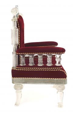 Anglo Indian Crystal Red Velvet Chair - 1402528