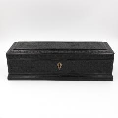 Anglo Indian Intricately Carved Solid Ebony box - 1364304