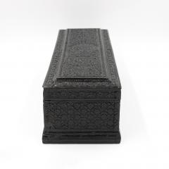 Anglo Indian Intricately Carved Solid Ebony box - 1364306