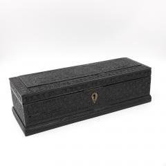 Anglo Indian Intricately Carved Solid Ebony box - 1364307