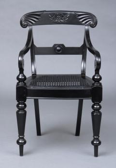 Anglo Indian Robustly Carved Ebony Armchair Circa 1840 - 120227