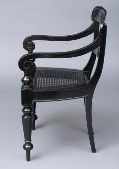 Anglo Indian Robustly Carved Ebony Armchair Circa 1840 - 120229