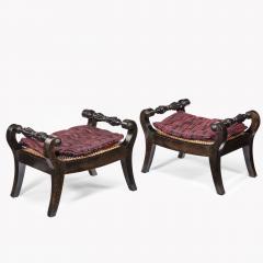 Anglo Indian solid ebony footstools - 800929