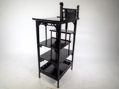 Anglo Japanese Ebonized Display Shelves with Pagoda Sides Fret Work Decoration - 4192897