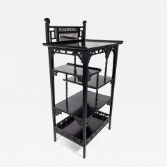 Anglo Japanese Ebonized Display Shelves with Pagoda Sides Fret Work Decoration - 4234518