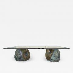 Anita Tullio Bronze Rock Coffee Table France 1970s - 2122867