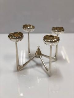 Anna Greta Eker Futuristic Candleholder In Silver Auran Kultasepp 1963 - 4099565