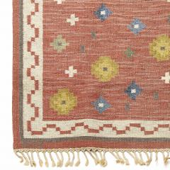 Anna Greta Sj qvist Swedish Flat weave Rug with Floral Motifs by Anna Greta Sj quist - 3303977