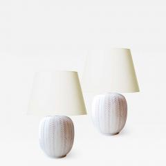 Anna Lisa Thomson Pair of Lamps with Carved Pattern by Anna Lisa Thomson - 1584769