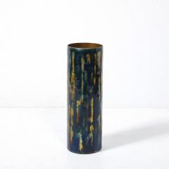 Anne Grete Pl en Mid Century Ultramarine Blue Enamel on Copper Vase signed Anne Grete Pl en - 4233749