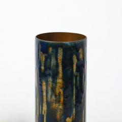 Anne Grete Pl en Mid Century Ultramarine Blue Enamel on Copper Vase signed Anne Grete Pl en - 4233758