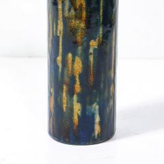 Anne Grete Pl en Mid Century Ultramarine Blue Enamel on Copper Vase signed Anne Grete Pl en - 4233765