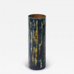 Anne Grete Pl en Mid Century Ultramarine Blue Enamel on Copper Vase signed Anne Grete Pl en - 4236176