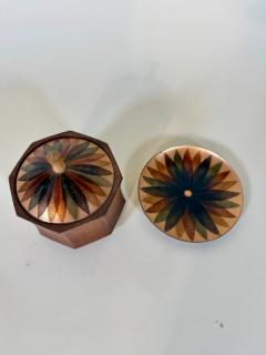Annemarie Davidson Annamarie Davidson Copper Enamel Plate Lidded Wood Bowl - 4150232