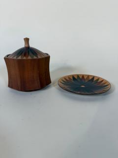 Annemarie Davidson Annamarie Davidson Copper Enamel Plate Lidded Wood Bowl - 4150234