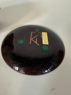 Annemarie Davidson Annamarie Davidson Copper Enamel Plate Lidded Wood Bowl - 4150235