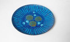 Annemarie Davidson Rare Annemarie Davidson Enamel Catch All Dish Blue Ghostline 1960s - 4390449