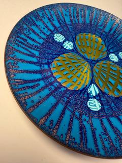 Annemarie Davidson Rare Annemarie Davidson Enamel Catch All Dish Blue Ghostline 1960s - 4415545