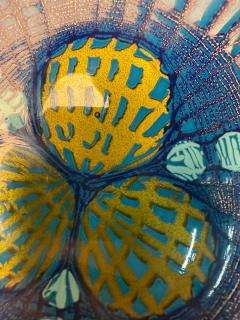 Annemarie Davidson Rare Annemarie Davidson Enamel Catch All Dish Blue Ghostline 1960s - 4415547