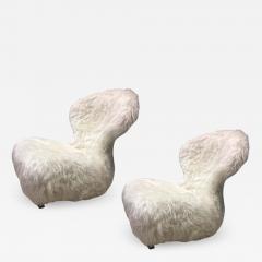 Annie Hieronimus Annie Hieronimus for Cinna Pair of Chair Covered in Mohair Faux Fur - 2336472