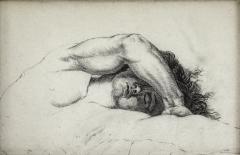 Anonymous Drawing of Stretching Man French c 1930 - 3569827