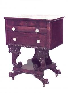 Anthony Quervelle American Empire Mahogany Flip Top Sewing Table - 4635044