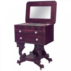 Anthony Quervelle American Empire Mahogany Flip Top Sewing Table - 4635046