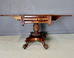 Anthony Quervelle Anthony Querville Drop Leaf Mahogany Table w Acanthus Leaf Carving Circa 1845 - 4190784