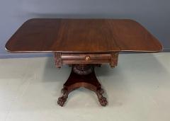 Anthony Quervelle Anthony Querville Drop Leaf Mahogany Table w Acanthus Leaf Carving Circa 1845 - 4190794
