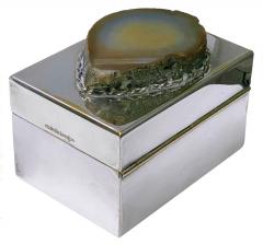 Anthony Redmile 1970 s Anthony Redmile London silver plate and Agate Box - 3241983