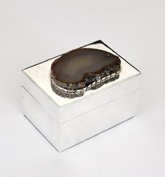 Anthony Redmile ANTHONY REDMILE SILVER PLATE BOX WITH AGATE TOP LONDON CIRCA 1970 - 1672589