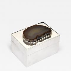 Anthony Redmile ANTHONY REDMILE SILVER PLATE BOX WITH AGATE TOP LONDON CIRCA 1970 - 1673617