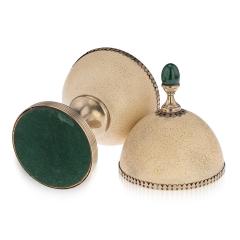 Anthony Redmile Anthony Redmile Ostrich Egg Box Mounted On Silver Plated Cup London c 1970 - 2914628