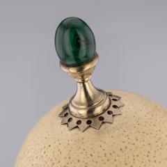 Anthony Redmile Anthony Redmile Ostrich Egg Box Mounted On Silver Plated Cup London c 1970 - 2914629