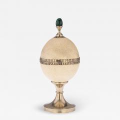 Anthony Redmile Anthony Redmile Ostrich Egg Box Mounted On Silver Plated Cup London c 1970 - 2921058