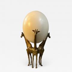 Anthony Redmile BRASS GIRAFFE AND OSTRICH EGG SCULPTURE IN THE MANNER OF ANTHONY REDMILE - 1853865