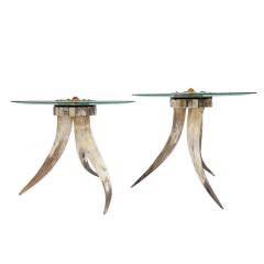 Anthony Redmile J Anthony Redmile Pair of Horn Tables with Nickel and Jasper 1970s Signed  - 3075672