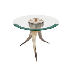 Anthony Redmile J Anthony Redmile Pair of Horn Tables with Nickel and Jasper 1970s Signed  - 3075676