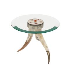 Anthony Redmile J Anthony Redmile Pair of Horn Tables with Nickel and Jasper 1970s Signed  - 3075677